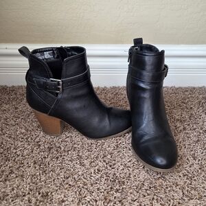 Time and Tru Black Ankle Booties